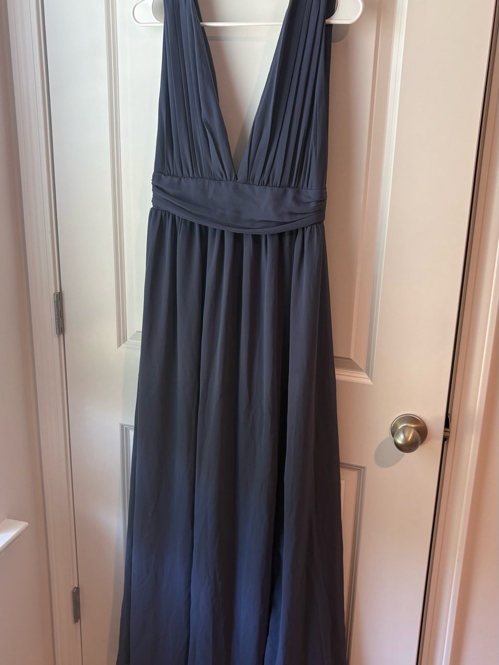 Lulu’s Deep V-Neck Slate Blue Women’s Maxi Dress